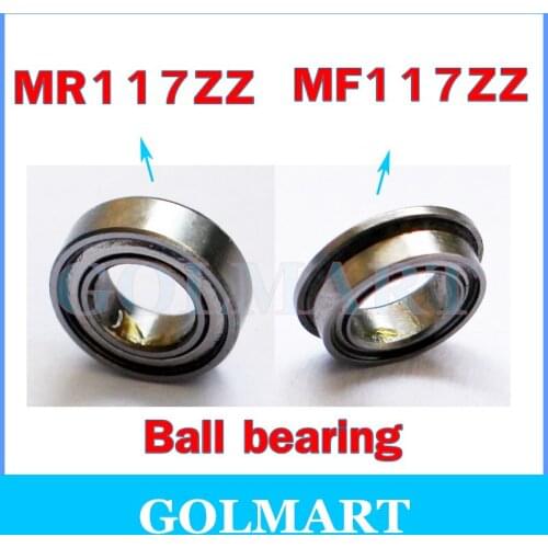 20pcs/lot 7*11*3mm 7x11x3mm MR117ZZ MF117ZZ MR117-2Z metal shielded skate bearing steel radial deep groove flanged ball bearing