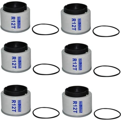 6 Pcs R12T Fuel/ Water Separator Filter elements for Racor 140R 120AT S3240 NPT ZG1/4-19 Automotive Parts