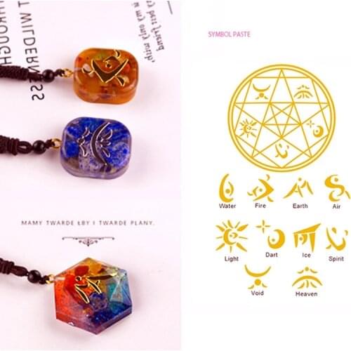 7 Chakra Geometric Copper Energy Tower Orgonite Stickers Flower Life Tree Pyramid Epoxy Resin Material Jewelry Making