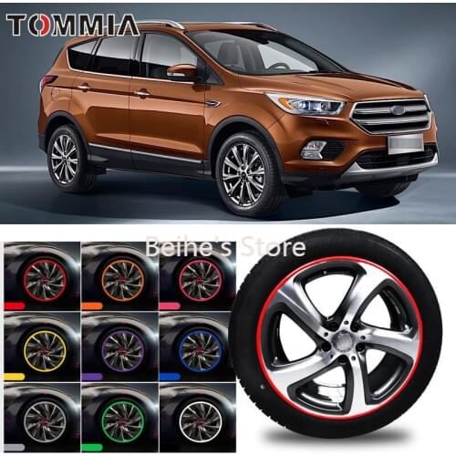8M Car Wheel Hub Rim Edge Protector Ring Tire Strip Guard Rubber Decals For Ford KUGA