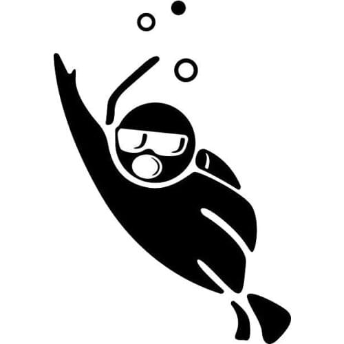 9.8*14.1CM Cute Diver Diving Auto Stickers Cartoon Characters Motorcycles Vinyl Decals Black/Silver C7-0049