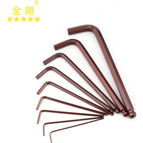 9 piece set Allen wrench extra hard S2 alloy steel hexagon wrench set Hex screwdriver L-wrench ball head