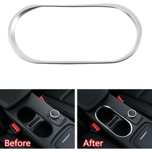Car Interior Console Water Cup Holder Frame Trim Cover Styling Cover Fit For Mercedes Benz CLA C117 W117 GLA Class A B 2014-2016