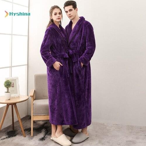 Corset Beibei Velvet Couple Nightgown for Men and Women Thickened and Enlarged Bathrobe Pajamas Lengthened
