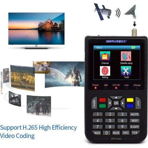 V9 Finder Digital Satellite Finder LCD Satellite Finder Digital Satellite Signal Finder Meter Satellite Finder 3.5 inch LCD