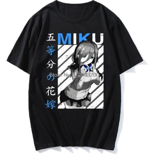 New Anime Summer T-shirts The Quintessential Quintuplets Miku High Quality Oversized Men Funny Printed O-neck Short T-shirt