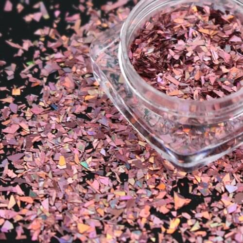1 Box Glitter Irregularity Nail Flakes Sequins Rose Gold Holographic Powder Metal Colors Shinning Manicure Nail Decorations Tip
