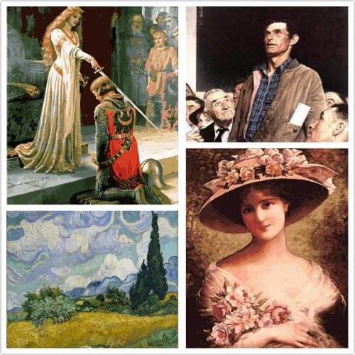World Famous Oil Painting Picture By Numbers DIY Canvas Acrylic Paint Wall Art Home Decoration 40x50cm Surprising Gift