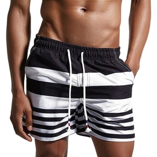 Summer Quick Dry Board Shorts Men Beachwear Bermudas Beach Short Stripes Man Boardshort Pocket Design Brand Clothing M-XXL Size