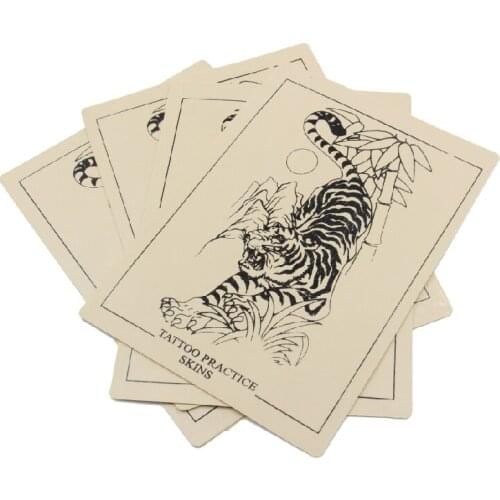 5pcs Tattoo Practice Skin Sheet 15*20 Tiger pattern Design Practice Skin For Tattoo Beginners Body Art tattoo Free Shipping