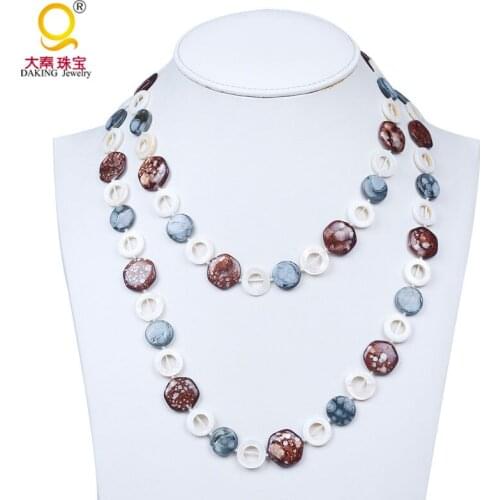 Fashion freshwater shell bead necklace shell disc handmade beach jewellery casual everyday wear costume jewellery