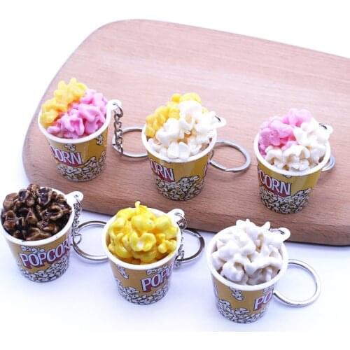 Nea Fashion Popcorn Keychain Cute Funny Creative Key Chain For Kids/Women/Men Key Pendant Trinkets Gift