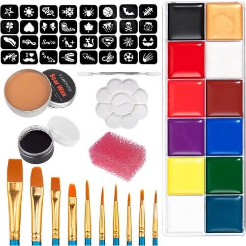 Halloween Makeup Kit Film Television Makeup Shaping Skin Wax Knife Scar Mouth Nose Covering Eyebrow Skin Wax Oil Paint Set