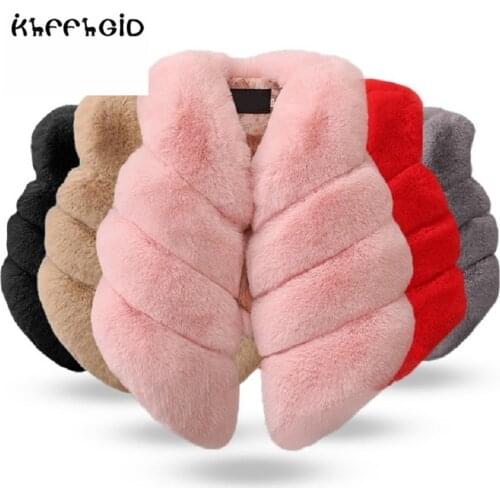 2020NEW Baby Girl Winter Clothes Artificial Fur Vest Coats Warm Waistcoat Kids Sleeveless Jacket Newborn Outerwear Clothing For
