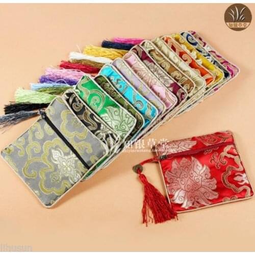 Wholesale12PCS HANDMADE SILK JEWELRY&COIN POUCH WALLET PURSE