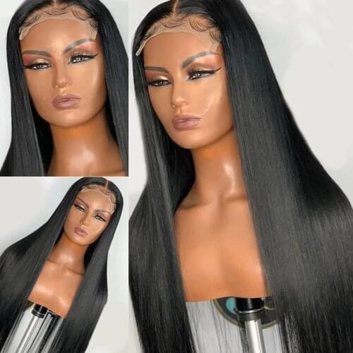 HD 5X5 Bone Straight Lace Closure Wig 30 Inch Brazilian Straight Human Hair Lace Wigs Shuangya Remy Human Hair Lace Front Wig