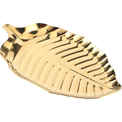 Nordic ins Style Leaf Shaped Necklace Jewelry Plate Display Storage Tray Organizer Decorative Props Home Decoration Dish