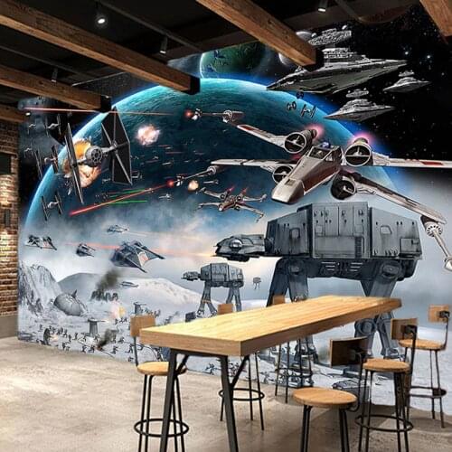 Custom 3D Photo Wallpaper Cartoon Star Wars Children Room Bedroom Wall Painting Living Room Wall Mural Wallpaper For Kids Room