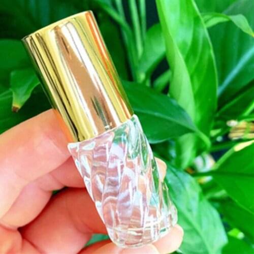 5ml Mini Roll On Bottle Points Bottling Portable Essential Oil Vial Twill Glass Bottle Big Bead Refillable 25pcs/lot Craft Gift
