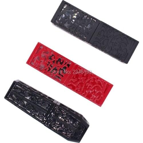 Empty Lipbalm Tube 12.1mm Lace Hollow Lipstick Tube Black Red Lip Balm Container DIY Cosmetic Container Lipstick Tube 50pcs