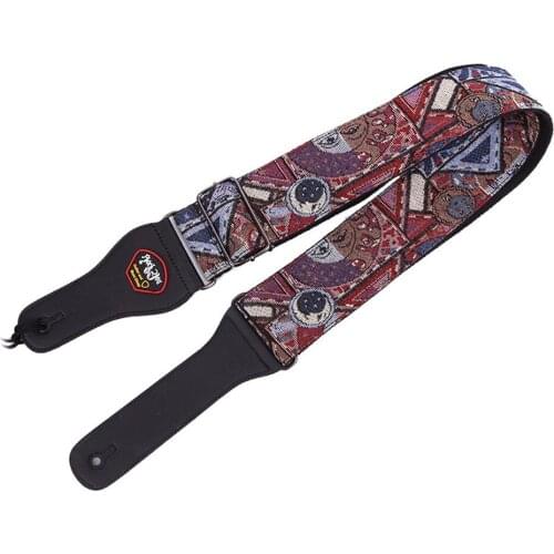 Adjustable Thicken Widen Guitar Strap For Electric Acoustic Classical Bass Leather High-quality Jacquard Cloth 97cm -156cm