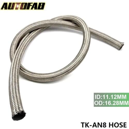 AN 8 1Meter Stainless Steel Fuel Oil Gas Braided Hose Line 1 Ft AF-AN8 HOSE