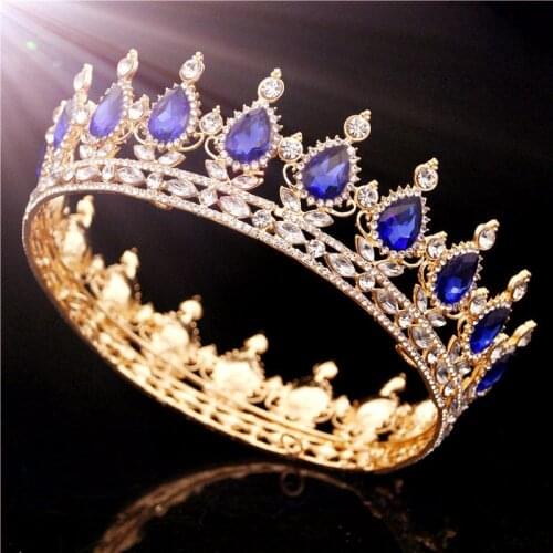 Crystal Vintage Royal Queen King Tiaras and Crowns Men/Women Pageant Prom Diadem Hair Ornaments Wedding Hair Jewelry Accessories