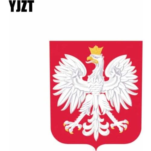 YJZT 8.2CM*10CM Creative Flag Coat Of Arms Poland Car Sticker Decal 6-1089