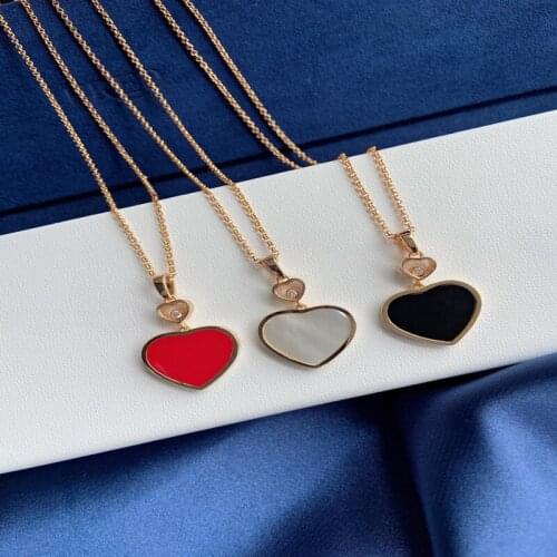 Womens popular fashion heart-shaped red agate pendant necklace S925 sterling silver original high-quality exquisite gift