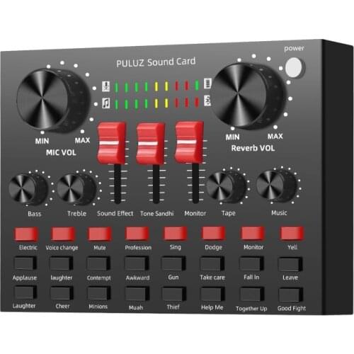 Bluetooth-compatible Sound Card Webcast Live Broadcast Karaoke for PC Phone Computer Anchor Live K Song Recording Mixer