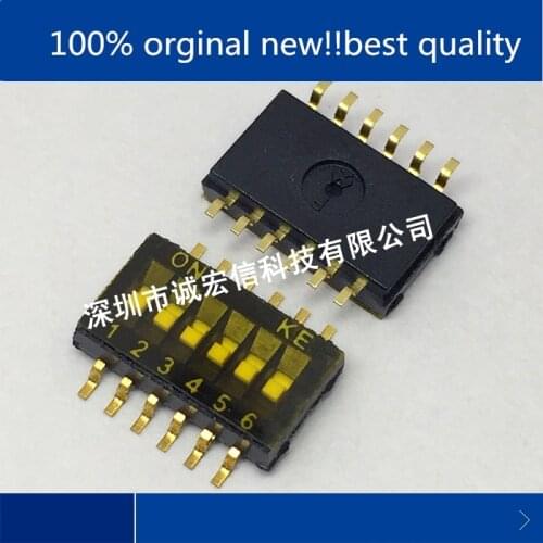 10pcs 100% new and orginal real stock DSHP06TSGER 1.27 6P DIP switch SMD 2-bit KE