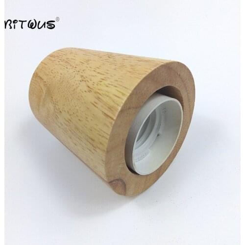 10pcs/lot wood lamp base Hanging wood holder E27 socket Chandelier light led pendant lamp DIY wood ceiling lighting accessories