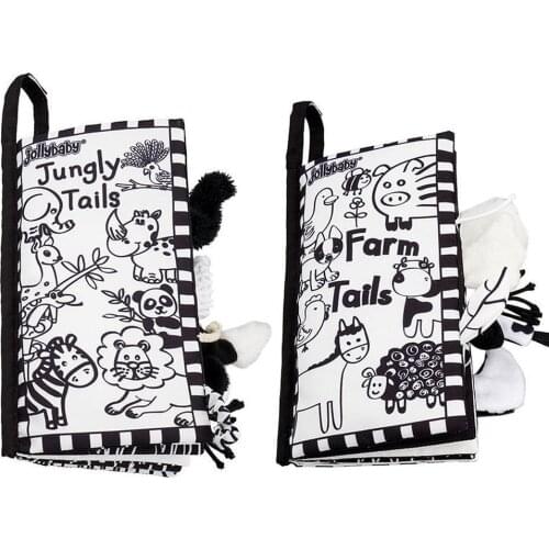 Black White Animal Tail Puzzle Baby 3D Cloth Book Visual Developmental Toy Gift Toddler Early Education Cognition Toys