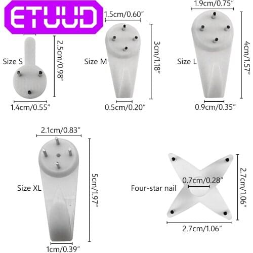 40pcs Photo Picture Frame Nail Hook Hanger Hard Picture Art Painting Frame Wall Hooks White Plastic Invisible Wall Mount