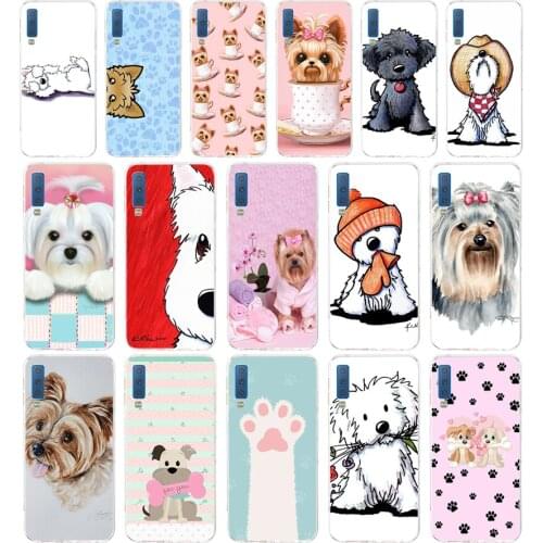 80 yorkshire terrier dog puppy gift Soft Silicone Tpu Cover phone Case for Samsung Galaxy A6 Plus 2018 A7 2018 A9 star Lite Case