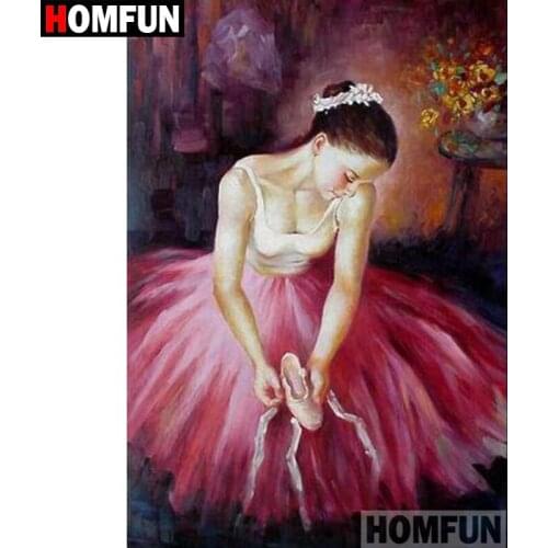 HOMFUN 5D DIY Diamond Painting Full Square/Round Drill "Ballet girl" Embroidery Cross Stitch gift Home Decor Gift A09028