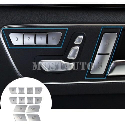 For Benz E Class Coupe W207 C207 Inner Door Lock & Seat Memory Cover 2009-2016 12pcs Car Accessories Interior Car Decor Car Trim