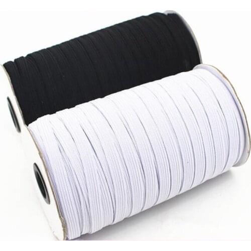 High Elastic Sewing Band 100Meter 3mm 6mm White and Black Fiat Rubber Band Waist Band Stretch Rope DIY Cloth Garment Accessories