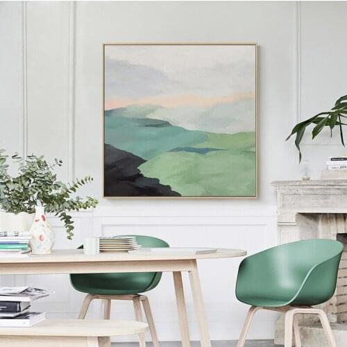 EECAMAIL Nordic green fresh dining room painting landscape mural DIY 5d diamond art painting No Frame Full diamond embroidery