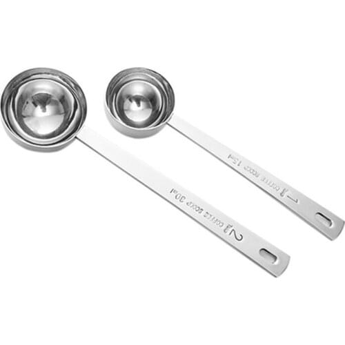 Coffee Scoop 15ml 30ml Stainless Steel Coffee Spoon Long Metal Sugar Powder Tea Scoop Kitchen Measuring Spoon Coffee Accessories