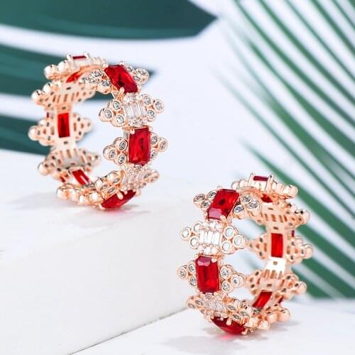 Missvikki Gorgeous Luxury Fashion Morocco CZ Bridal Wedding Charm Earrings Jewelry For Women parure bijoux femme New Design 2020