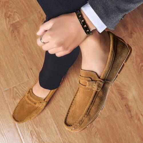 Men Loafers Shoes Spring autumn Fashion Boat Footwear Man Brand genuine Leather Moccasins slip on Men Shoes Mens Casual Shoes