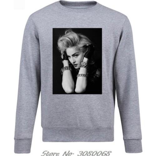 Madonna Poster Face Ideal Gift Birthday Present Unisex Hoodies Men O-neck Fleece Sweatshirts Spring Autumn Streetwear