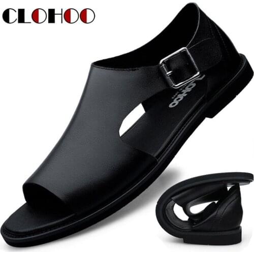 Top Leather Sandals Mens Leather Sandals Shoes Sandalias Hombre Chaussure Homme
