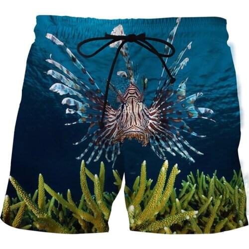 Male 3D fishing printing plate beach short Trousers ocean fish beach shorts Summer sports surf shorts Quick-drying beach pants
