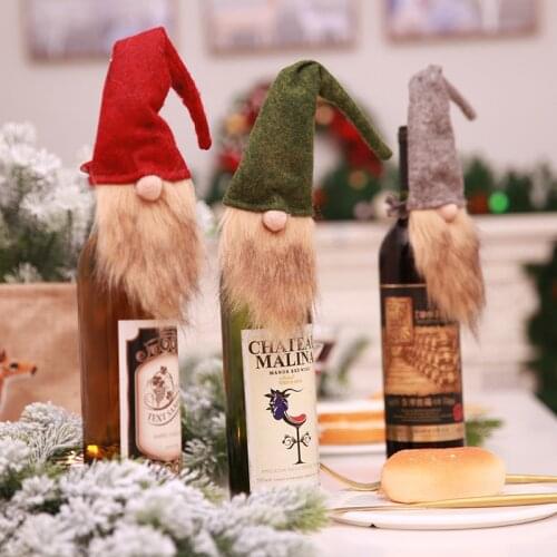 NEW 1PCS Christmas Decoration Innovative Forester Christmas Wine Bottle Set Gift Bag Wine Bottle Christmas Socks Set