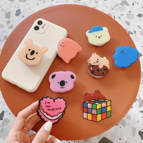 Novelty Korea Ins Stylish Animals Acrylic Jelly stand holder cellphone accessories Sticker