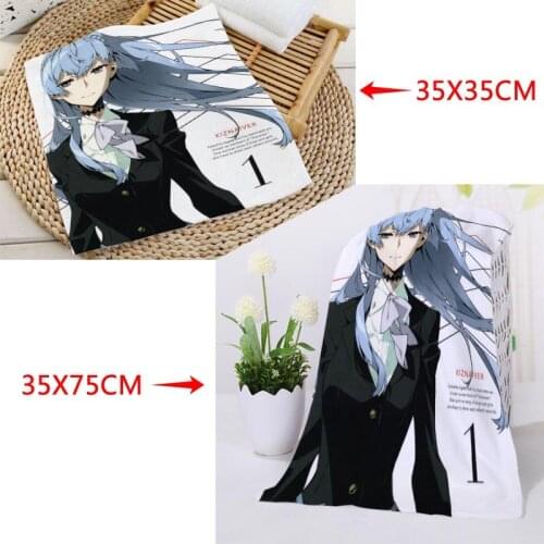 New arrival Custom Kiznaiver Printed Face Towel Microfiber Fabric Square rectangle Towels Size 35x35cm 35x75cm Custom Logo