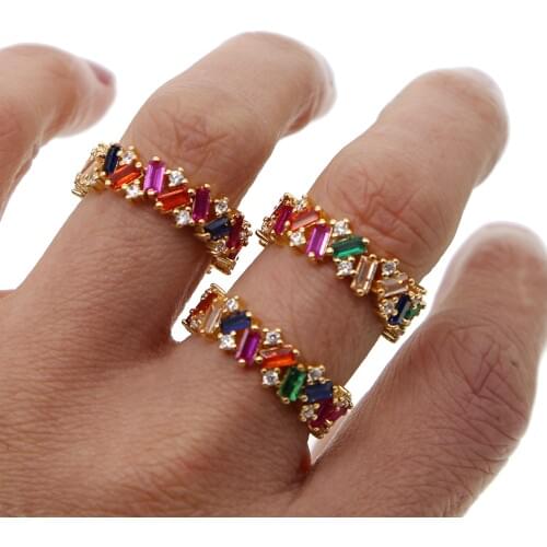 2019 engagement wedding rings for women full cubic zirconia colorful cz luxury jewelry