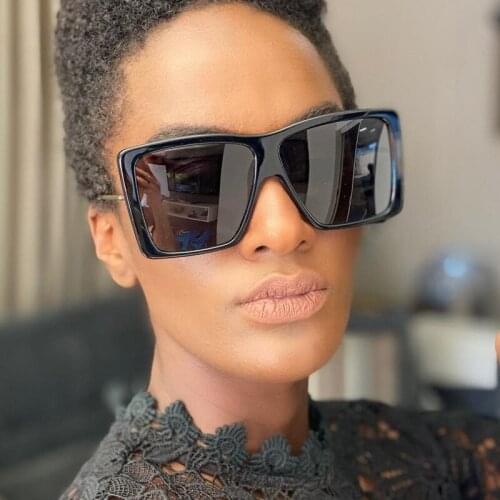 2021 New Fashion Oversized Square Sunglasses Women Brand Designer Vintage Leopard Sun Glasses Men Black Shades Oculos Feminino
